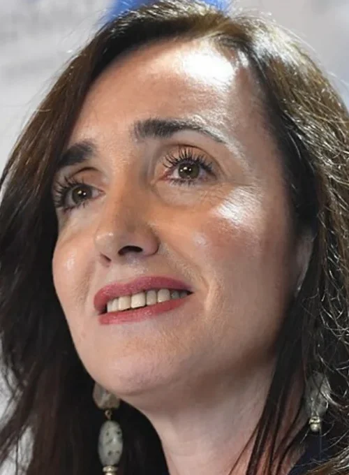 Victoria Villarruel durante un comizio